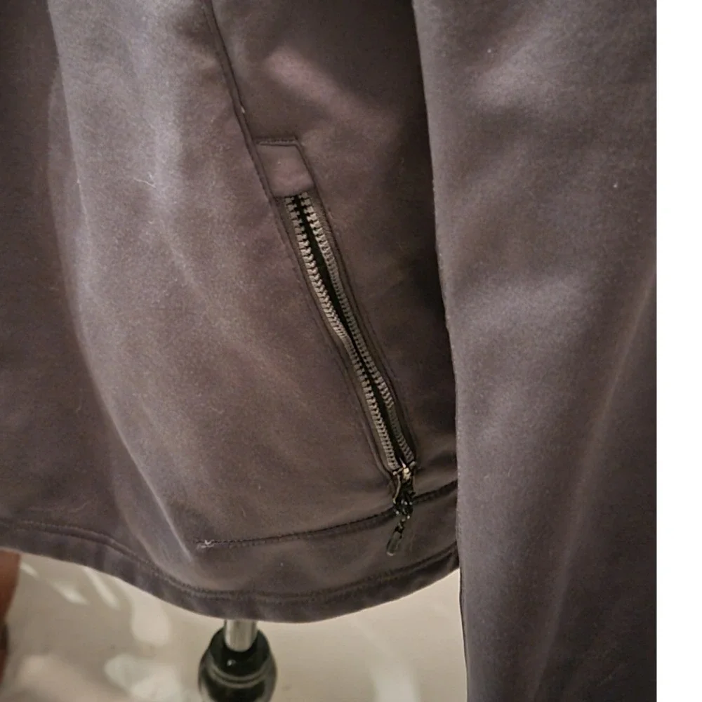 Swiss Tech Mens‎ Softshell Jacket Gray Fleece Lined Full Zip Performance Large